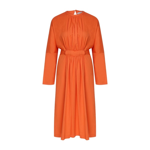 Martha Open Back Cotton Dress in Orange