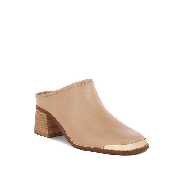 Bottani Genuine Leather Slip-On Mules In Beige