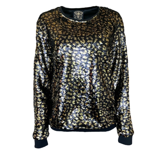 Golden Leopard Reversible Sequin Sweatshirt