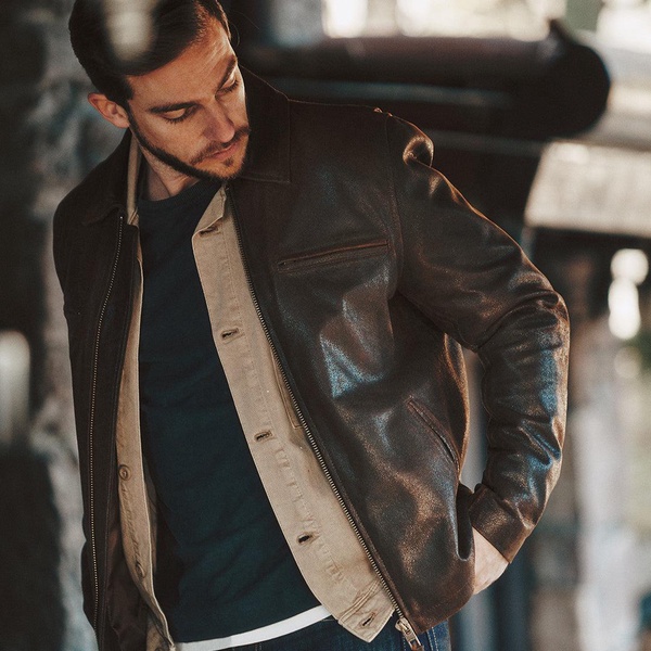 Rainier Moto Leather Jacket - Cracked Brown