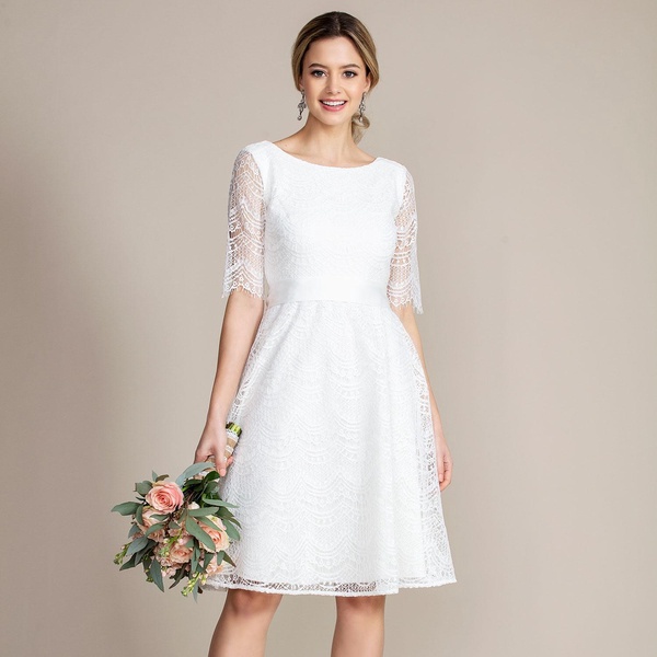 Evie Lace Wedding Dress In Ivory Lace