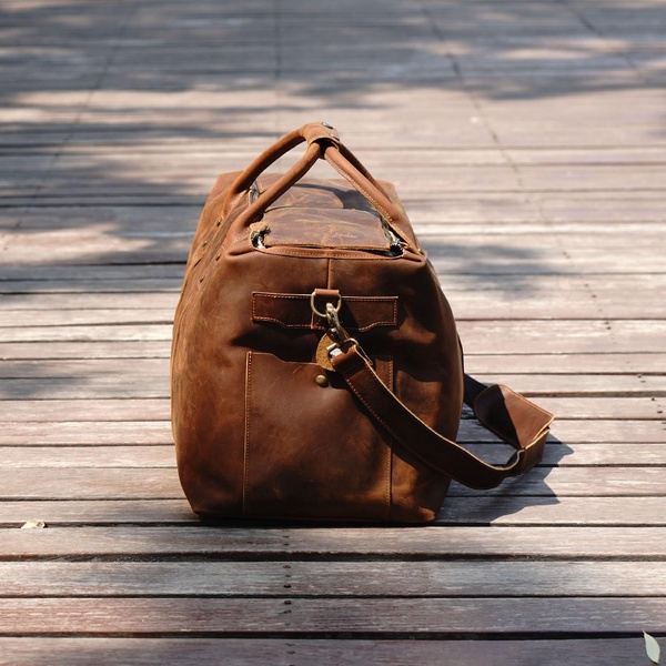 Genuine Leather Holdall Luggage Bag