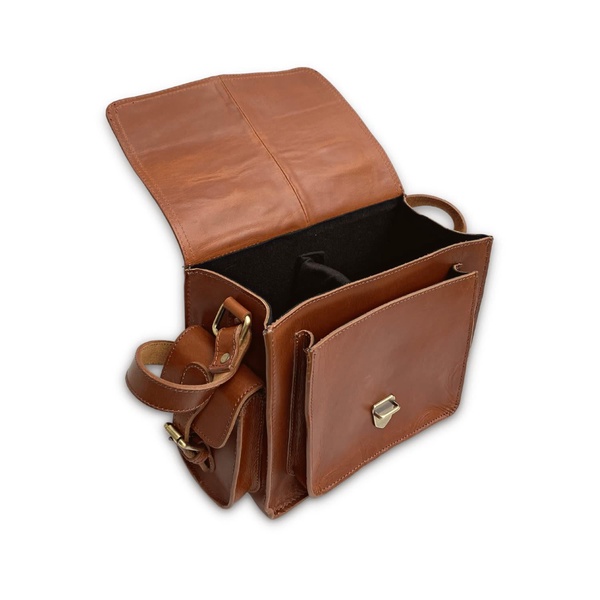 Buffalo Leather Camera Bag -Tan