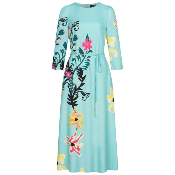 Turquoise Blue Floral Maxi Dress