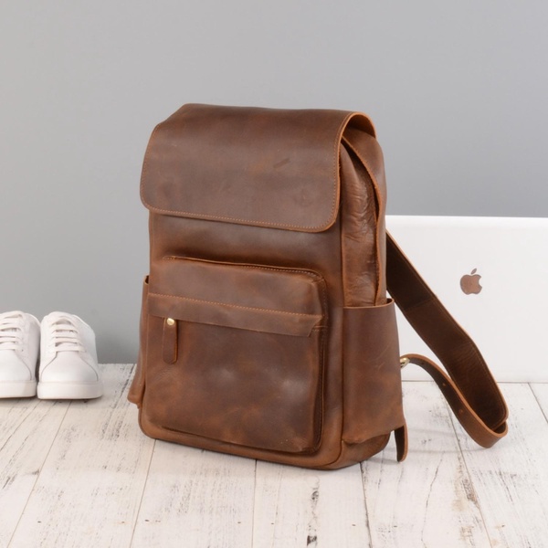 Vintage Look Leather Backpack