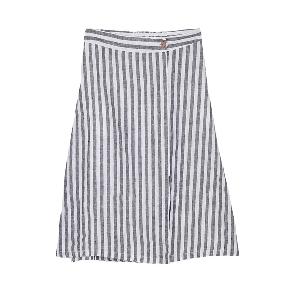 Overlap Midi Stripped Skirt