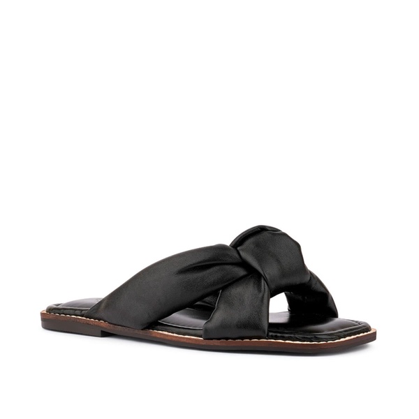 Chubs Black Puffy Strap Sliders Flat