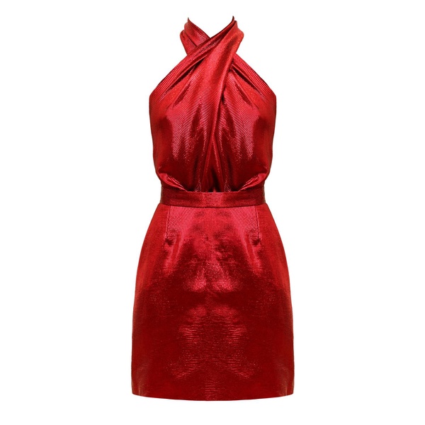 Amani Red Silk Mini Cocktail Dress