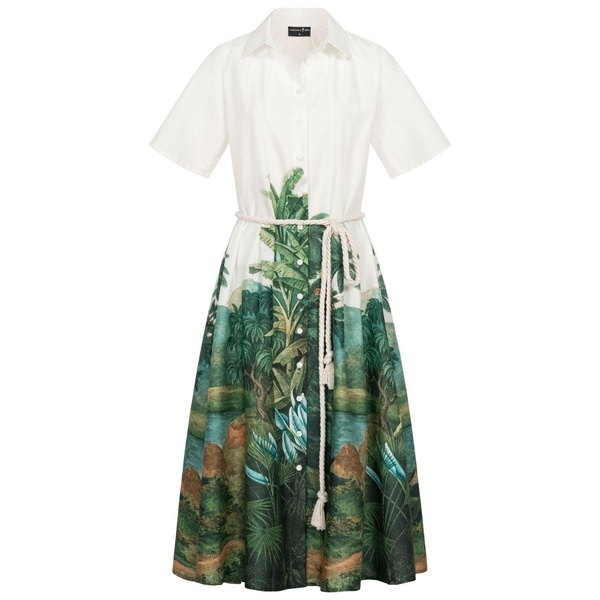 Palm Print Shirtdress