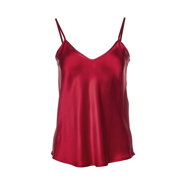 Vasiliki V-Neck Silk Camisole In True Red