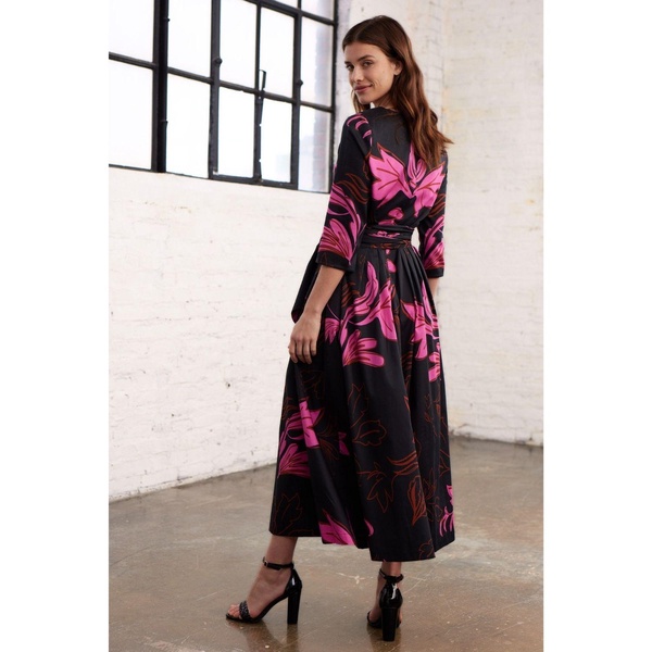 Stencil Floral Print Maxi Dress