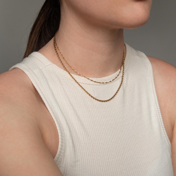 Gold Contrast Layered Necklace