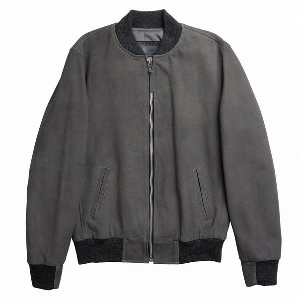 Black Elk Bomber Suede Jacket - Grey