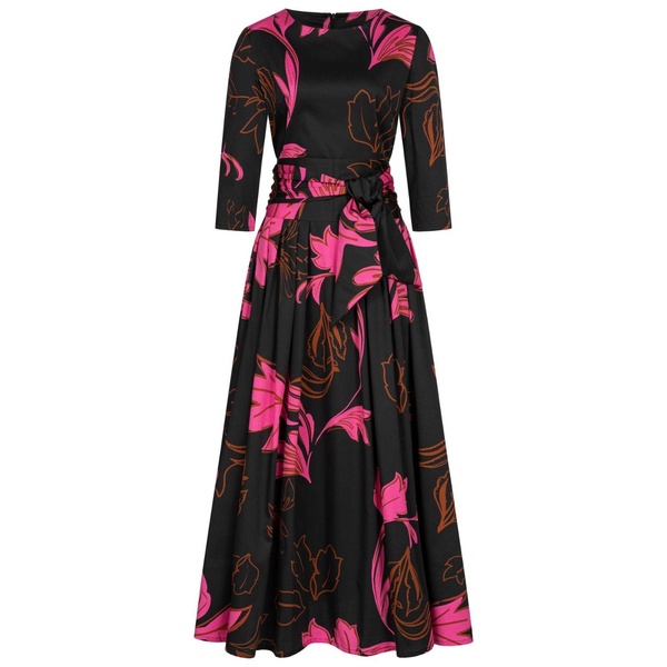 Stencil Floral Print Maxi Dress