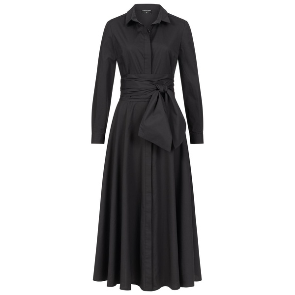 Black Maxi Shirtdress With Detachable Belt