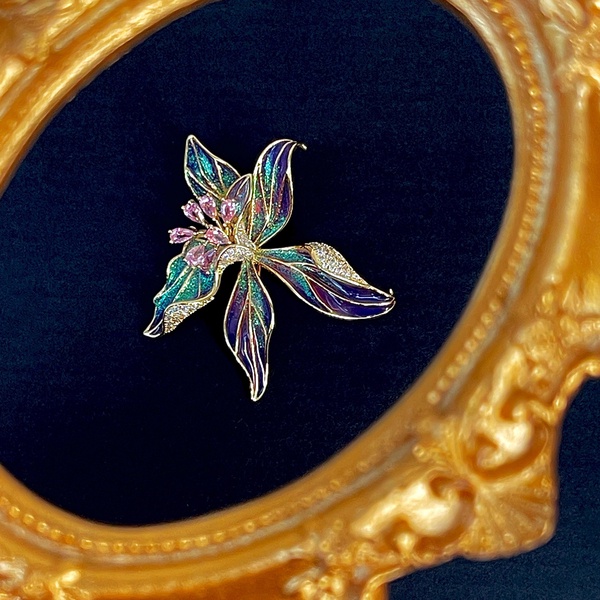 Iris Bloom Elegance Brooch