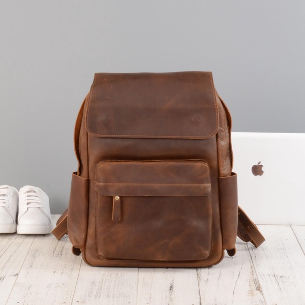 Vintage Look Leather Backpack