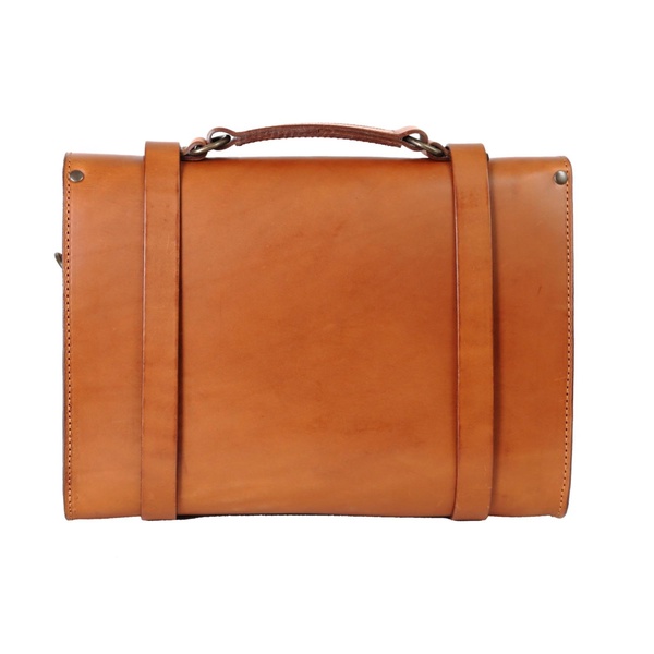 Leather Briefcase In Vintage Brown