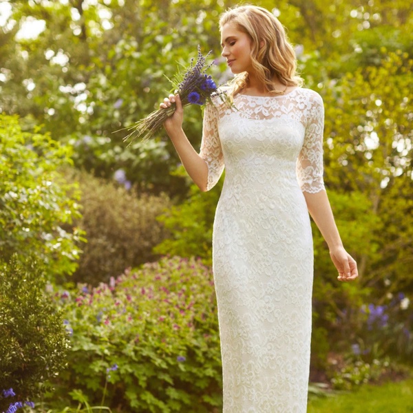 Lila Lace Wedding Gown In Ivory