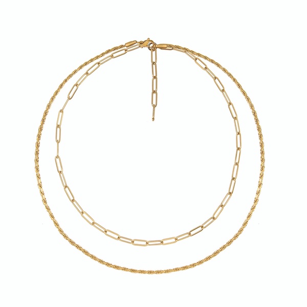 Layered Chain Necklace Gold