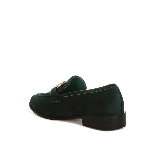 Maestro Diamante Embellished Horsebit Loafers In Green