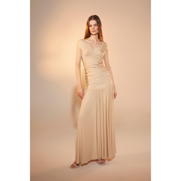 Purley Jersey Long Dress In Cuban Sand