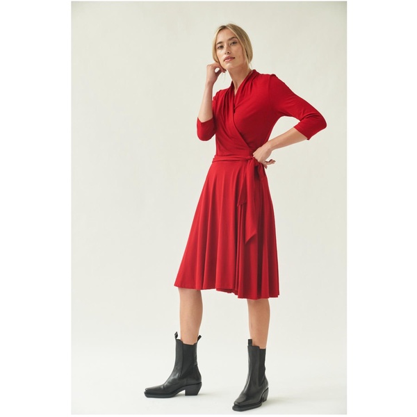 Jersey Wrap Dress Red