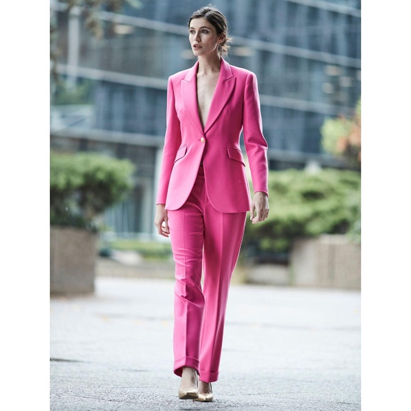 Paris Single Breasted Premium Crepe Blazer Pink