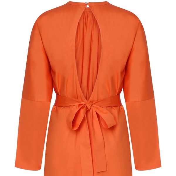 Martha Open Back Cotton Dress in Orange