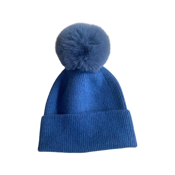 Cashmere Hat - Denim Blue