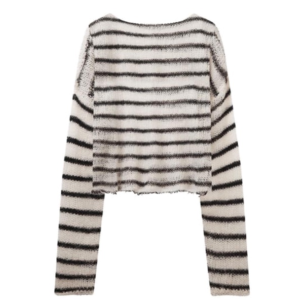 Cropped Navarro Jumper | Bone & Black