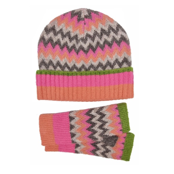 Dora Chevron Wrist-Warmer InPink Mix