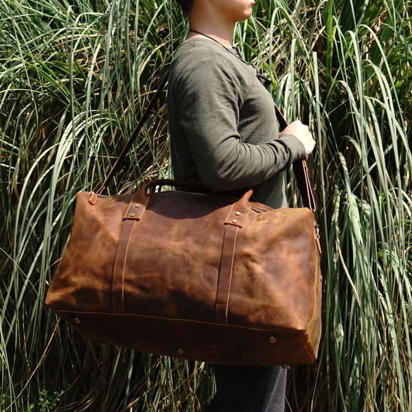 Genuine Leather Holdall Luggage Bag