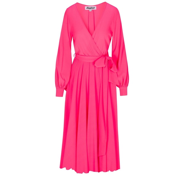 Lilypad Midi Dress - Neon Pink