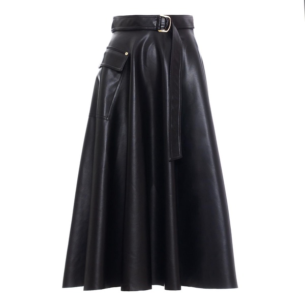 Faux Leather Midi Skirt