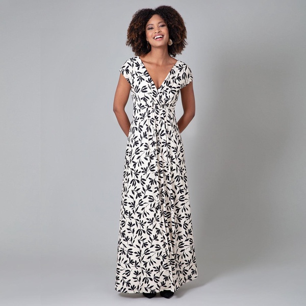 Sophia Maxi Dress In Monochrome Print