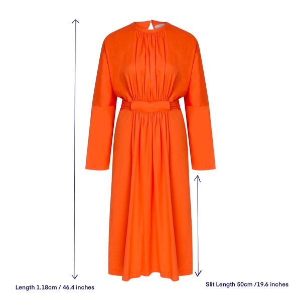 Martha Open Back Cotton Dress in Orange