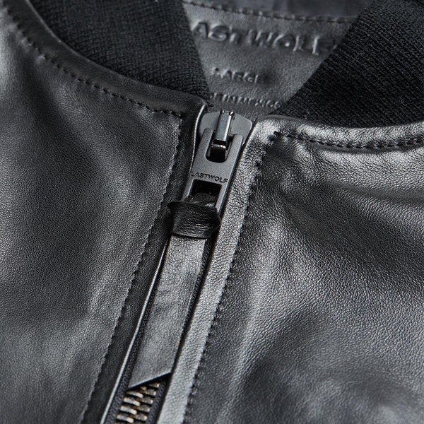 Black Elk Bomber Leather Jacket - Black