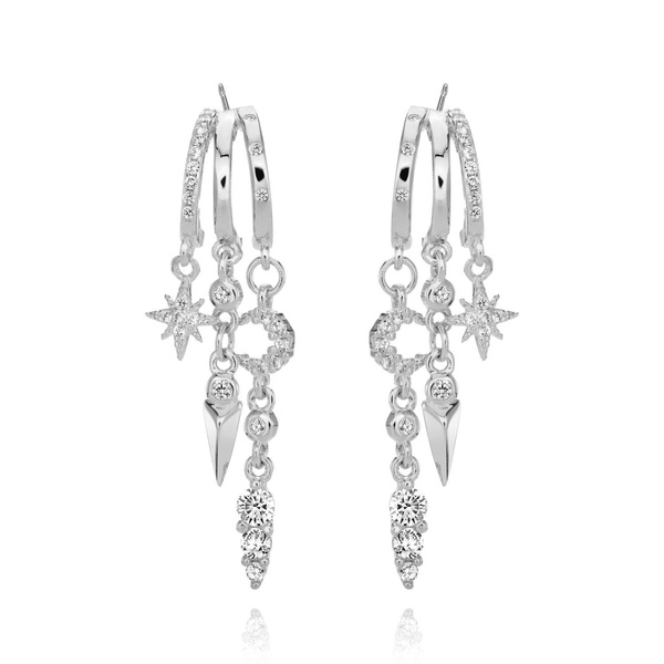 Nyx Stars & Moon Earrings- Silver