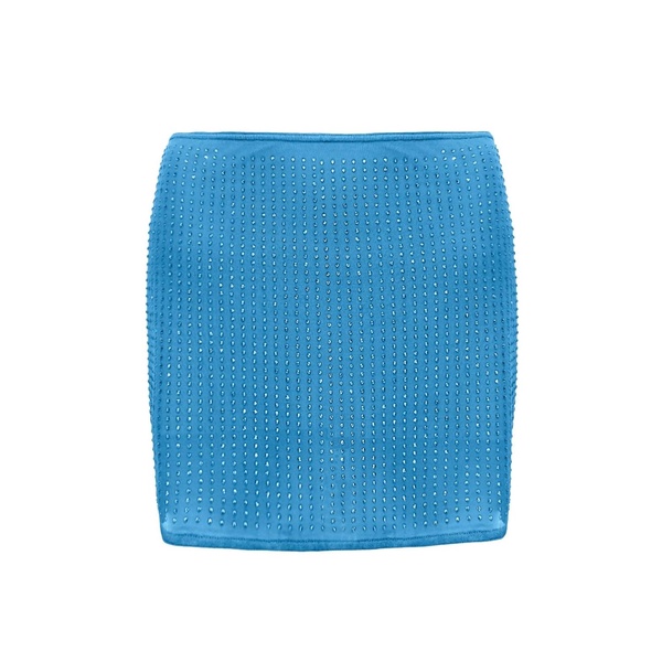 Mesha Rhinestone Mini Skirt - Blue