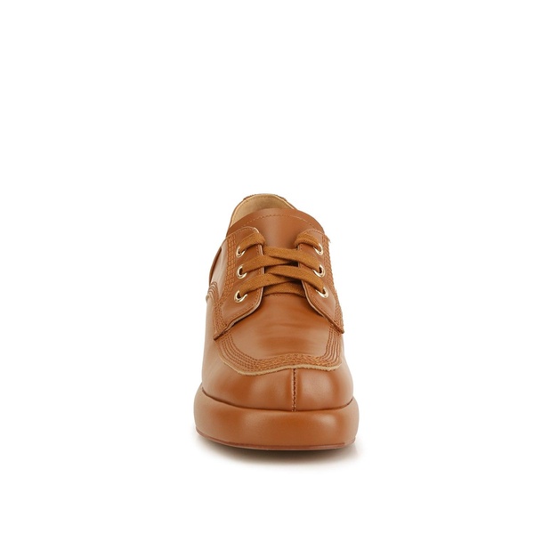 Quecha Leather Block Heel Oxfords In Tan