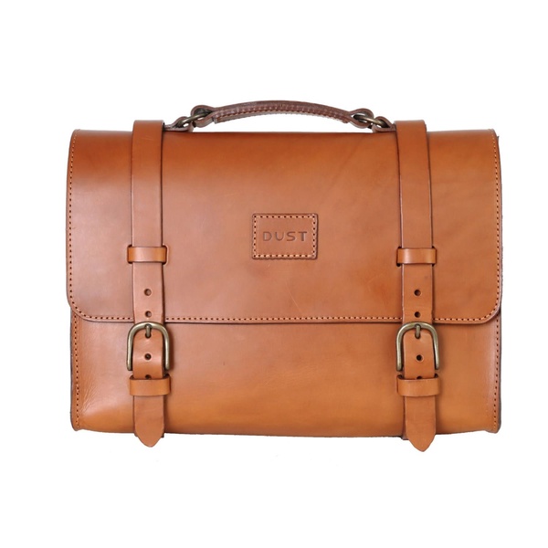 Leather Briefcase In Vintage Brown