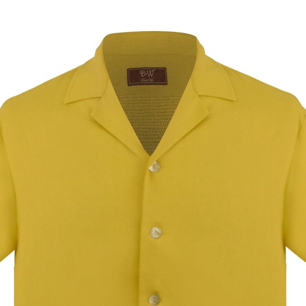 Kingston Linen Blend Shirt And Short Set - Mustard