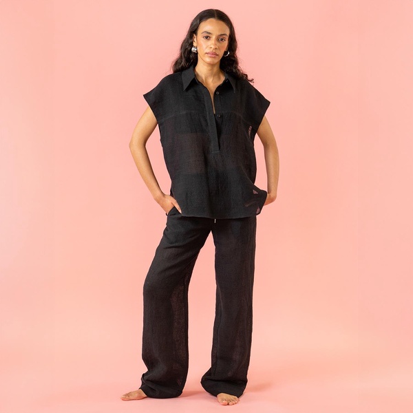 Blair Luxe Linen Shirt - Black