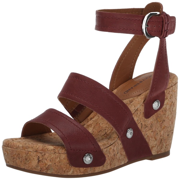 Lucky Brand Women's VALINTINA Wedge Sandal, Brownstone, 7.5