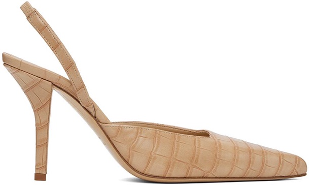 Beige Octavie Croc Heels