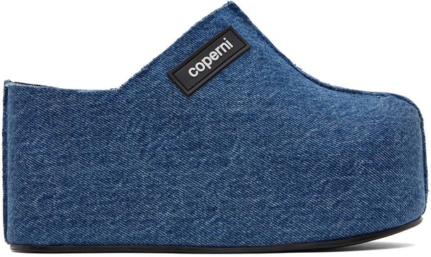 Blue Denim Branded Wedge Clogs