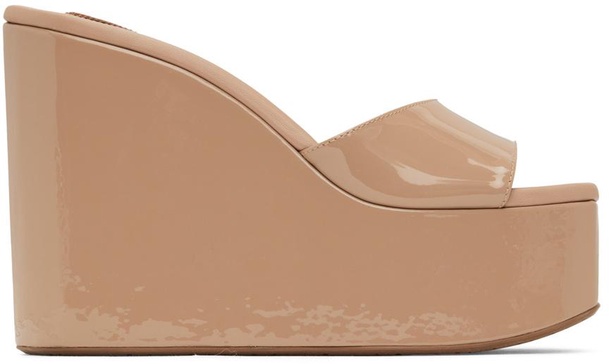 Pink Platform Wedge Mules