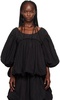 Black Gathered Blouse