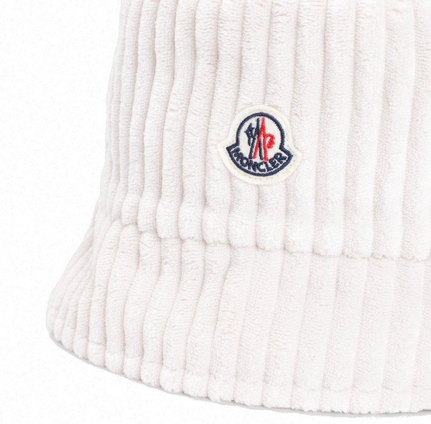 Moncler Logo Patch Ribbed-Knit Bucket Hat